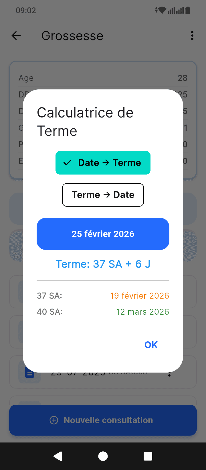 doctoGyn Mobile EMR Application Screen 10 for Women's Health
