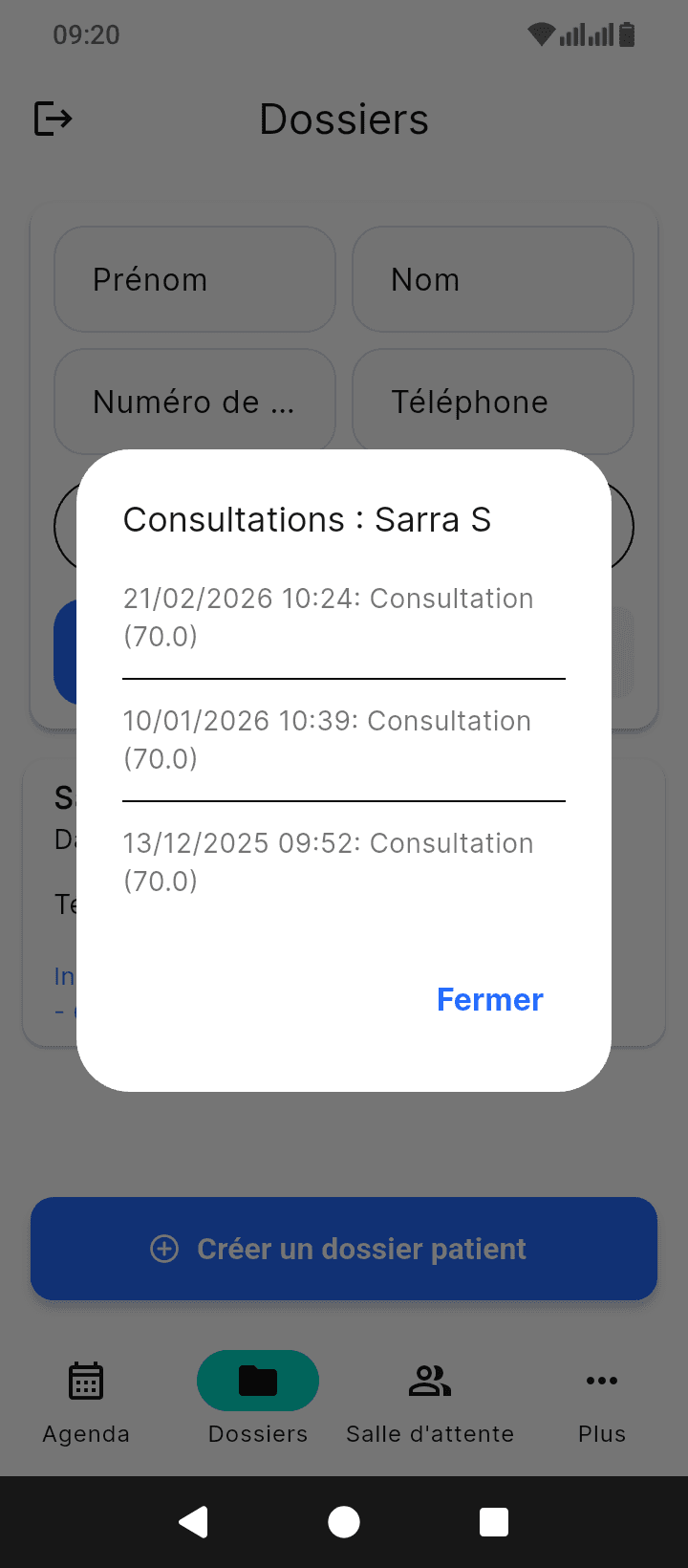 doctoGyn Mobile EMR Application Screen 3 for Women's Health