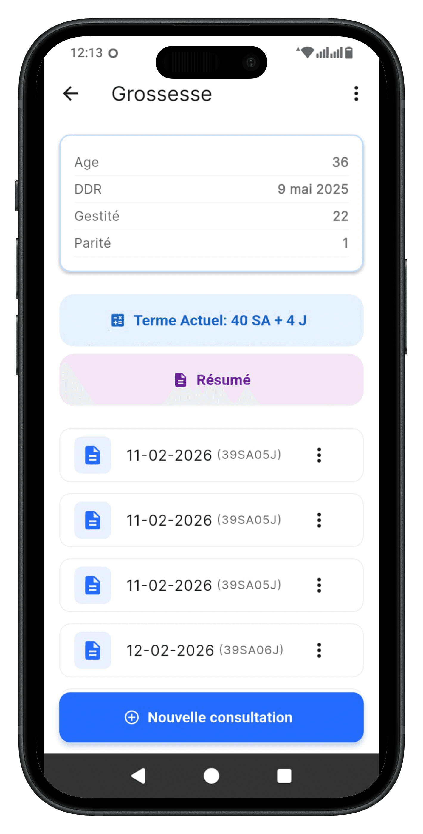 DoctoGyn App Screen 2